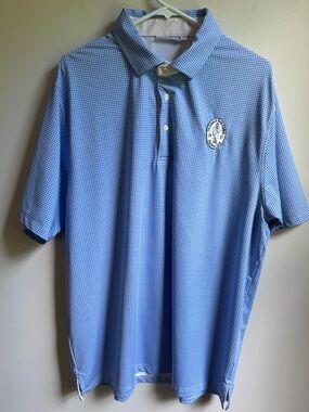 C.Defoor Men’s Polo Blue and White Size XL Golf Shirt